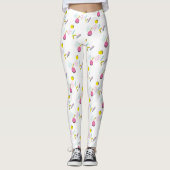 Themes Farbiges Retro-Memphis-Muster der 90er Jahr Leggings (Vorderseite)