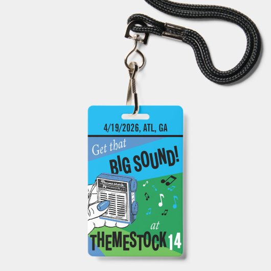 Themestock XIV "Backstage"-Pass Ausweis (Vorderseite mit Lanyard)