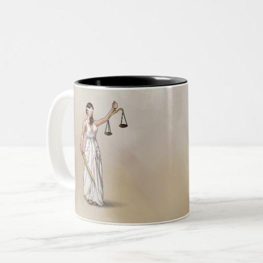 Themis - Dame Justice Zweifarbige Tasse (Vorderseite Links)