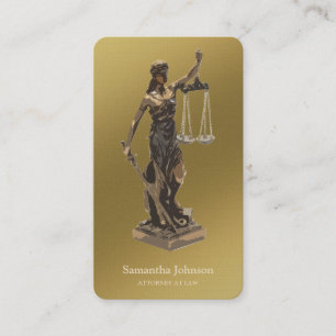 Themis   Rechtsanwalt am Gesetz golden Visitenkarte