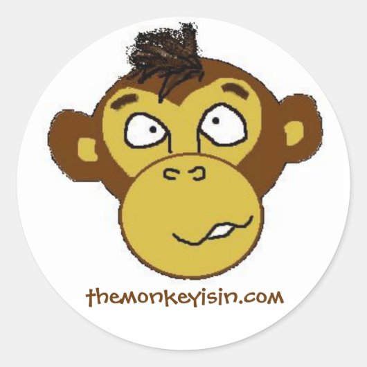 themonkeyisin.com runder aufkleber (Vorderseite)