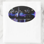 Themse at Night, London England Ovaler Aufkleber (Tasche)