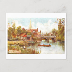 Themse auf der Vintagen Postkarte von Abingdon