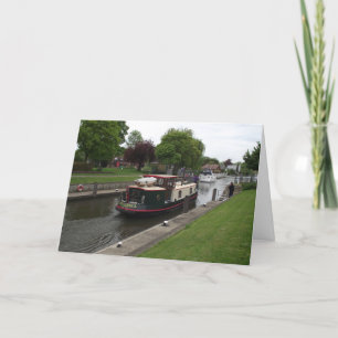 Themse bei Chertsey Lock Greeting Card Karte