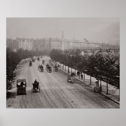Themse Embankment (sepia Foto) Poster (Vorne)