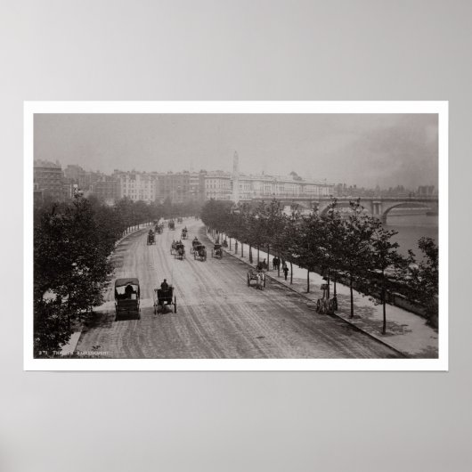 Themse Embankment (sepia Foto) Poster (Vorne)