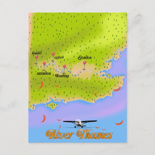 Themse London - England-Karte Postkarte (Vorderseite)