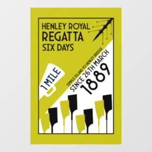 Themse Regatta - Vintage Retro Style Rowing Fensteraufkleber