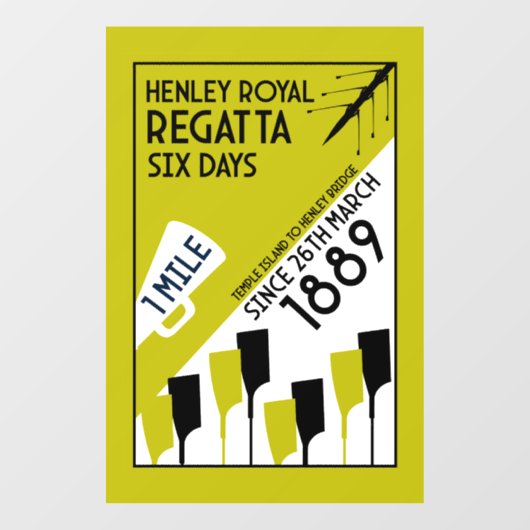 Themse Regatta - Vintage Retro Style Rowing Fensteraufkleber (Blatt)