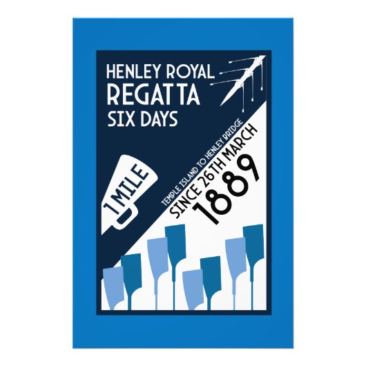 Themse Regatta - Vintage Retro Style Rowing Fotodruck (Vorne)