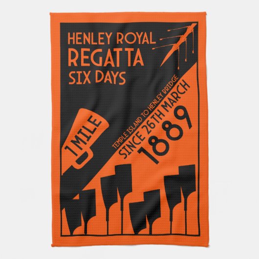 Themse Regatta - Vintage Retro Style Rowing Geschirrtuch (Vertikal)
