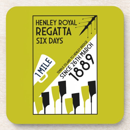 Themse Regatta - Vintage Retro Style Rowing Getränkeuntersetzer (Vorderseite)