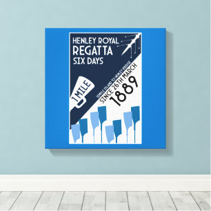 Themse Regatta - Vintage Retro Style Rowing Leinwanddruck