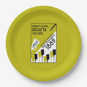 Themse Regatta - Vintage Retro Style Rowing Pappteller