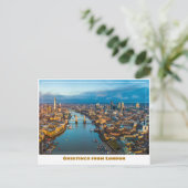Themse und Skyline View of London England Postkarte (Stehend Vorderseite)