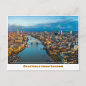 Themse und Skyline View of London England Postkarte (Vorderseite)