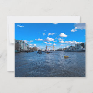 Themse und Tower Bridge Postkarte