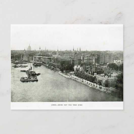 Themse von Tower Bridge 1900 Postkarte (Vorderseite)