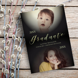 Then & Now Modern Photo Graduate Announcement