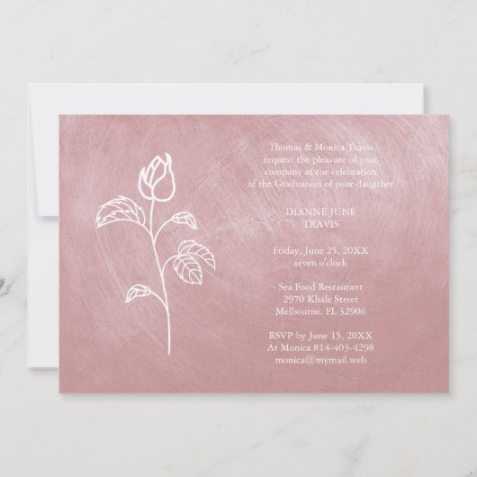 Then & Now Rose Graduation Photo Metal Texture (Rückseite)