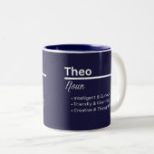 Theo Boy Personalized Name Definition Mug Zweifarbige Tasse (VorderseiteRechts)
