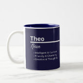 Theo Boy Personalized Name Definition Mug Zweifarbige Tasse (Links)