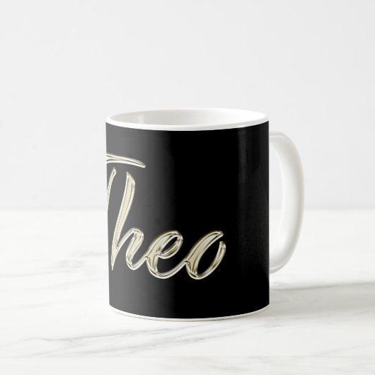 Theo Name whitegold Tasse Teetasse Kaffeetasse (VorderseiteRechts)
