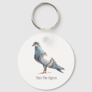 "Theo The Pigeon" Bird Keyring Schlüsselanhänger