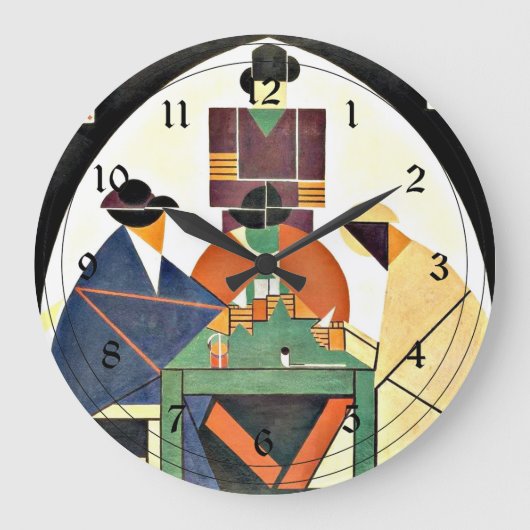 Theo van Doesburg - The Cardplayers, 1916, Kubismu Große Wanduhr (Vorderseite)