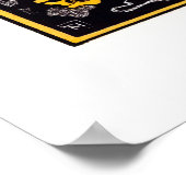 Theo Van Hoytema Retro Peacock Clip Art Black und Poster (Ecke)