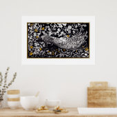 Theo Van Hoytema Retro Peacock Clip Art Black und Poster (Küche)