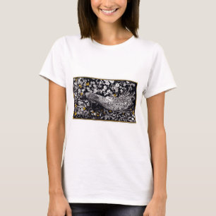 Theo Van Hoytema Retro Peacock Clip Art Black und T-Shirt