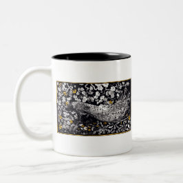Theo Van Hoytema Retro Peacock Clip Art Black und Zweifarbige Tasse