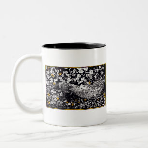 Theo Van Hoytema Retro Peacock Clip Art Black und Zweifarbige Tasse