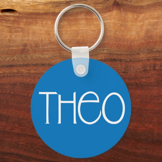 Theo white Schlüsselanhänger (Vorderseite)
