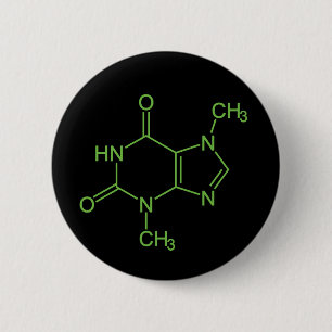 Theobromin-Schokoladen-Molekül-Chemiediagramm Button