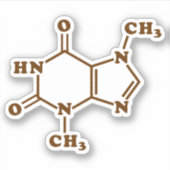Theobrominmolekulare chemische Formel Aufkleber (Vorderseite)