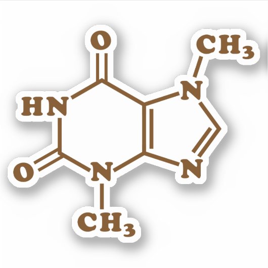Theobrominmolekulare chemische Formel Aufkleber (Vorderseite)