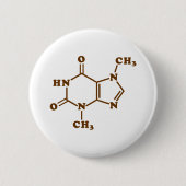 Theobrominmolekulare chemische Formel Button (Vorderseite)