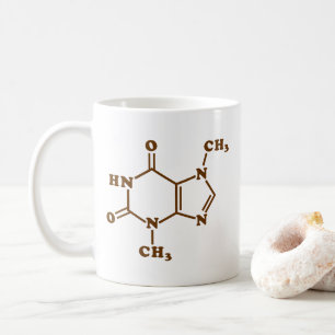 Theobrominmolekulare chemische Formel Kaffeetasse