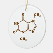 Theobrominmolekulare chemische Formel Keramik Ornament (Links)