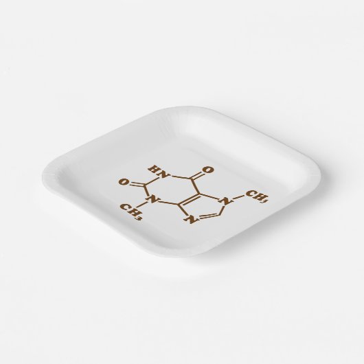 Theobrominmolekulare chemische Formel Pappteller (Gewinkelt)