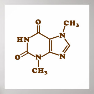 Theobrominmolekulare chemische Formel Poster