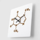 Theobrominmolekulare chemische Formel Quadratische Wanduhr (Winkel)