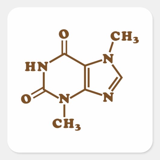 Theobrominmolekulare chemische Formel Quadratischer Aufkleber (Vorderseite)