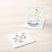 Theobrominmolekulare chemische Formel Rechteckiger Pappuntersetzer (Vor Ort)