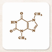 Theobrominmolekulare chemische Formel Rechteckiger Pappuntersetzer (Vorderseite)