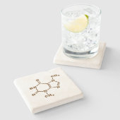 Theobrominmolekulare chemische Formel Steinuntersetzer (Seitenansicht)