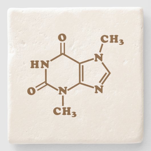 Theobrominmolekulare chemische Formel Steinuntersetzer (Vorderseite)