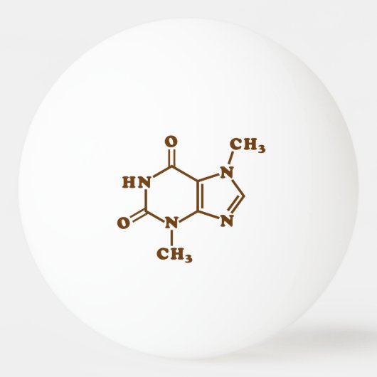Theobrominmolekulare chemische Formel Tischtennisball (Vorderseite)
